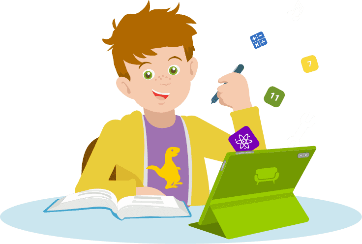 Schülerin mit Tablet